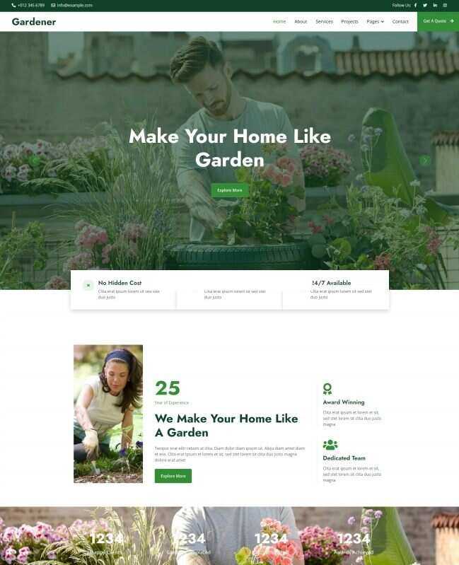 花园园艺花艺机构网站html模板 - 简单网创项目资源网