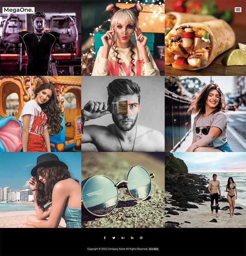 创意摄影作品图片集分享网站html模板 - 简单网创项目资源网