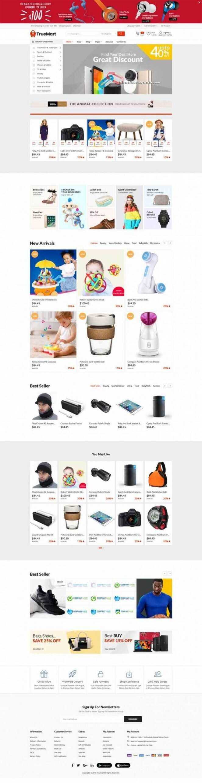 Bootstrap响应式大型综合超市商城 - 简单网创项目资源网