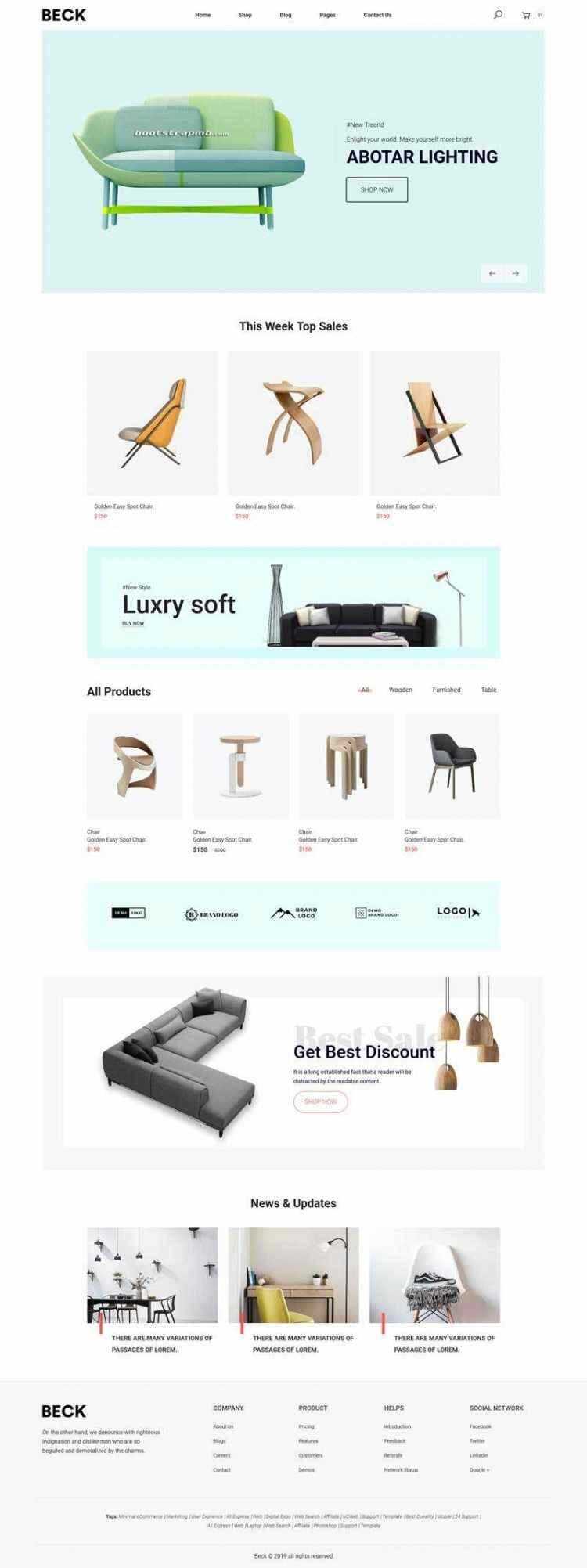 Bootstrap响应式小清新电商家具家居装饰商城 - 简单网创项目资源网