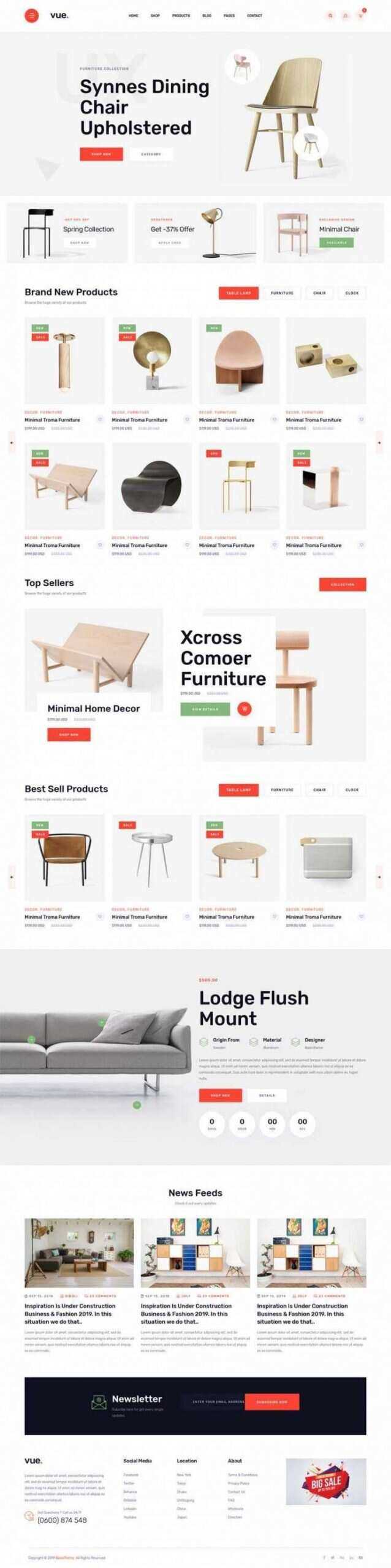 简洁大气响应式时尚多用途的家具电商 - 简单网创项目资源网