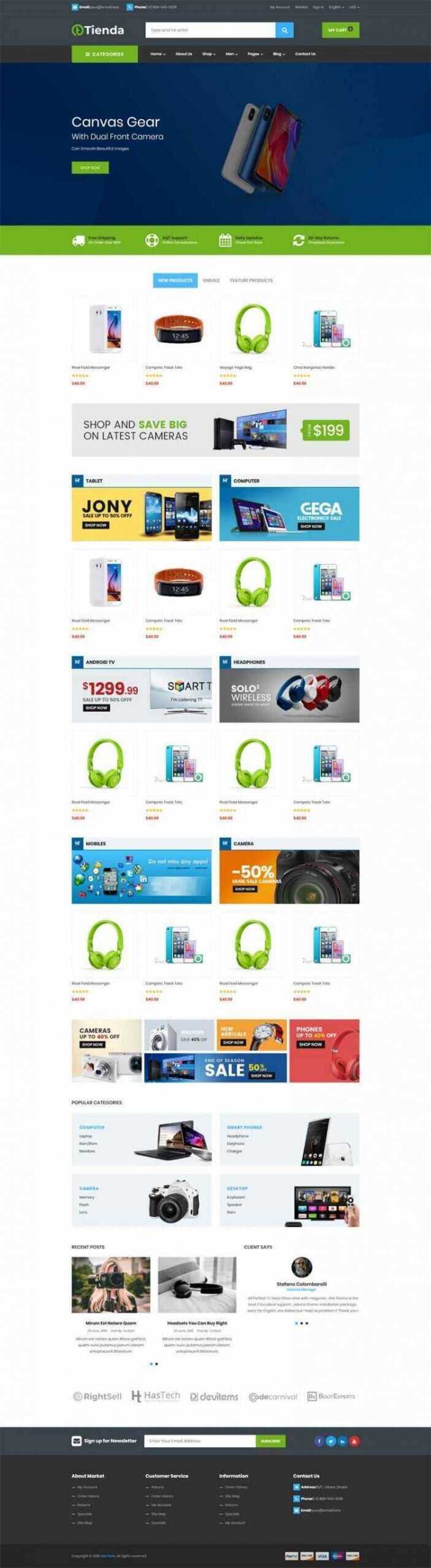 Bootstrap4手机数码商城响应式前端 - 简单网创项目资源网