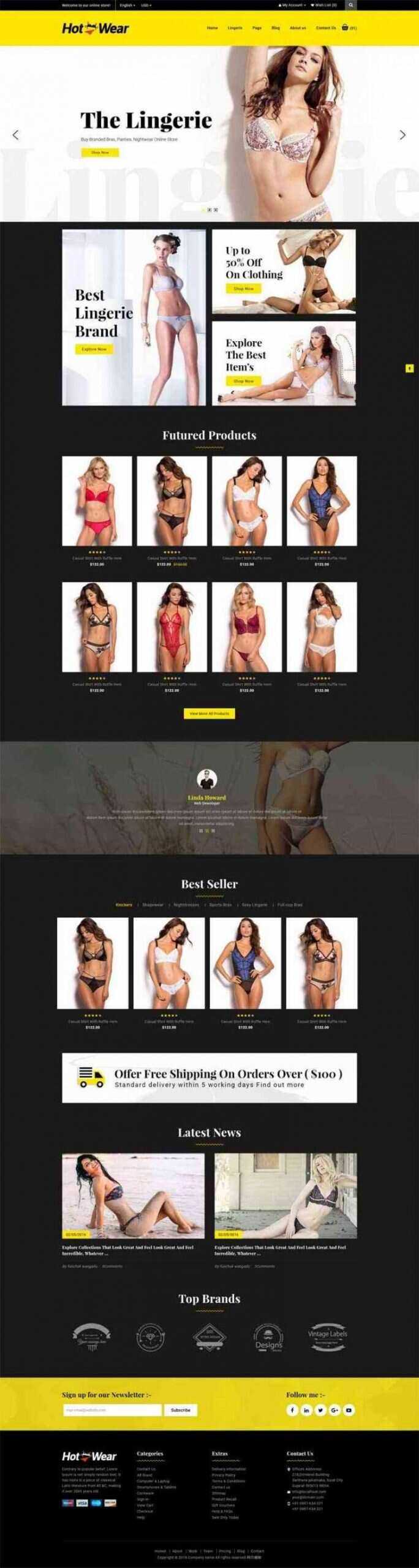 bootstrap响应式时尚女性内衣内裤购物商城网站 - 简单网创项目资源网