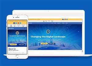 蓝色全球网络安全中心网站模板 - 简单网创项目资源网