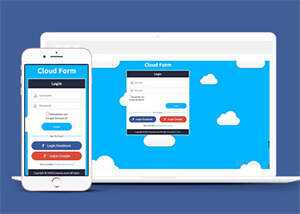 宽屏白云背景登录页网站模板下载 - 简单网创项目资源网