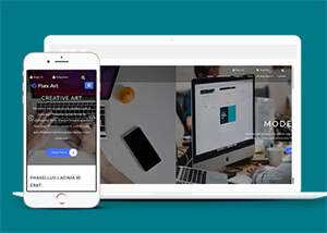 响应式艺术创作类公司网站模板 - 简单网创项目资源网