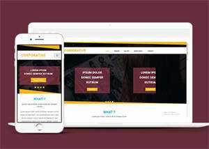 响应式黄色线条简洁网站模板 - 简单网创项目资源网