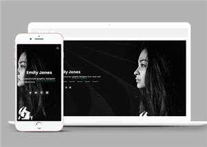 黑色设计师简历响应式网页模板下载 - 简单网创项目资源网