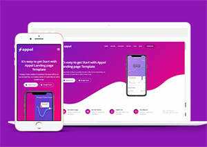 渐变色应用程式官网HTML5模板 - 简单网创项目资源网