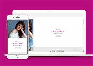 响应式左侧固定模特网站模板 - 简单网创项目资源网