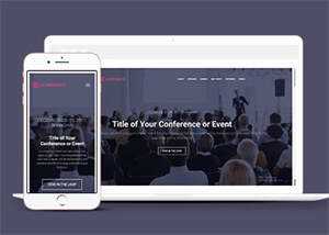 简洁商务会议活动网站模板源码 - 简单网创项目资源网