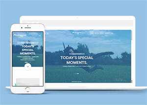 蓝色单人旅行拍照网站模板源码 - 简单网创项目资源网