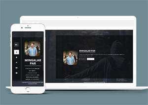 黑色酷炫个人单页面模板下载 - 简单网创项目资源网