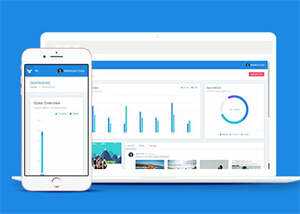 蓝色清爽后台UI前端类网页模板 - 简单网创项目资源网