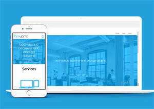 简洁蓝色大图办公行政企业模板 - 简单网创项目资源网