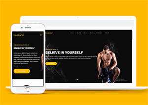 宽屏顶部固定导航健身网站模板 - 简单网创项目资源网