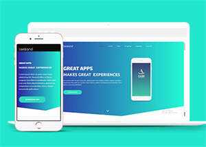 蓝色手机app单页HTML5模板下载 - 简单网创项目资源网