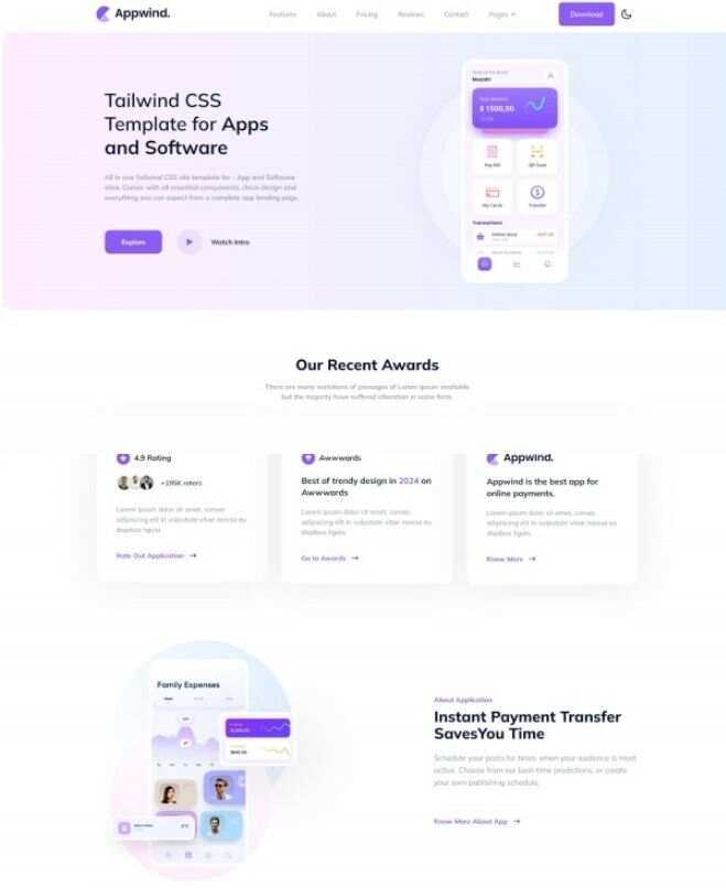 APP开发软件设计CSS网站html模板 - 简单网创项目资源网