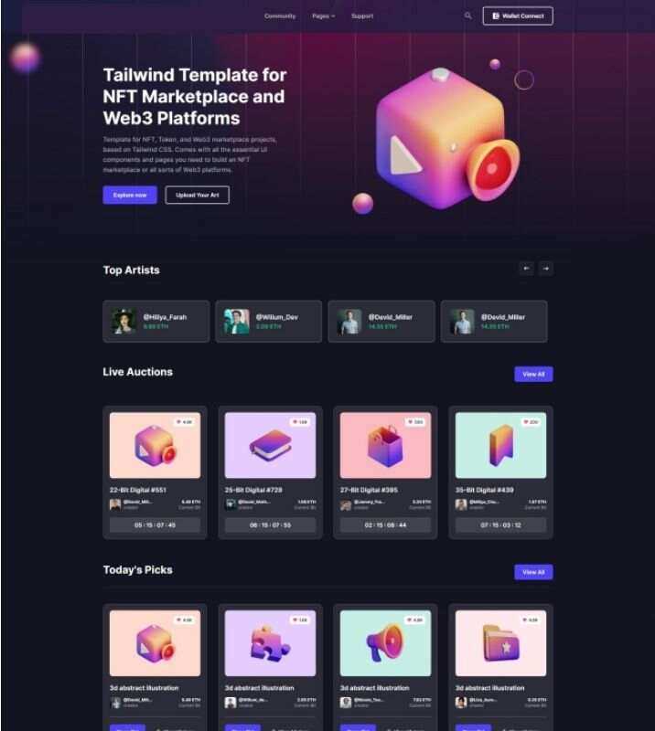 NFT市场服务企业网站html模板 - 简单网创项目资源网
