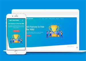 蓝色设计公司扁平化网站模板 - 简单网创项目资源网