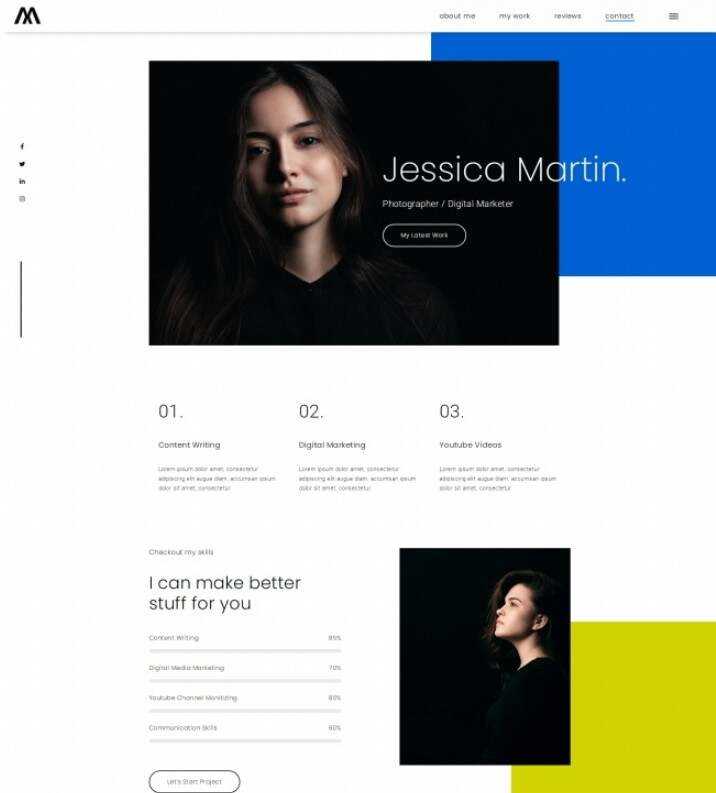 摄影师数字营销师简历网站html模板 - 简单网创项目资源网