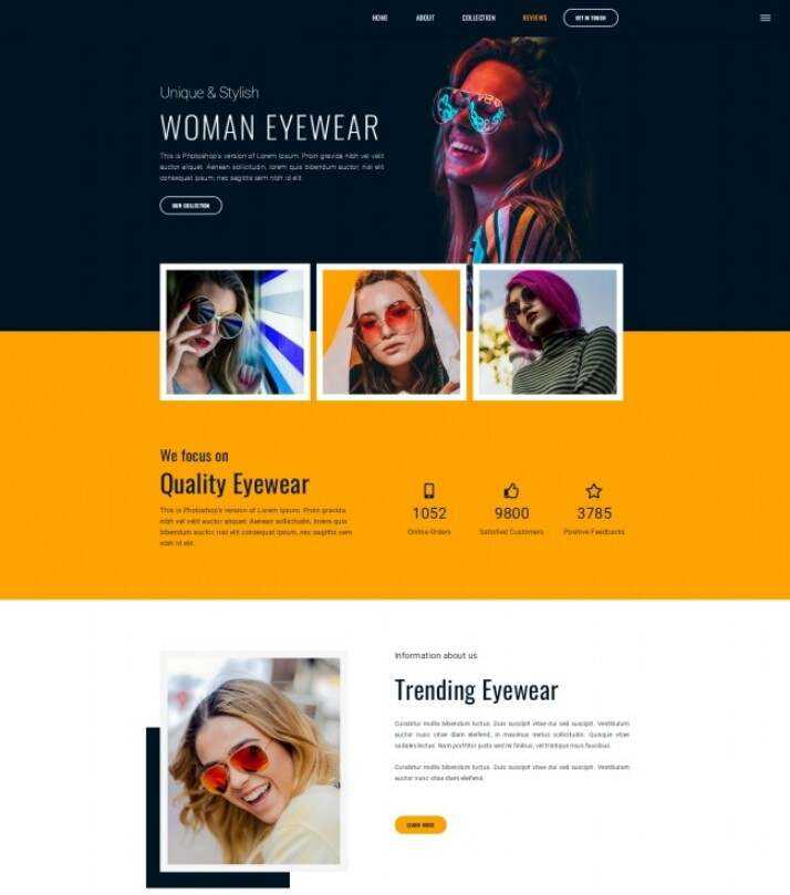 时尚女士墨镜品牌宣传网站html模板 - 简单网创项目资源网