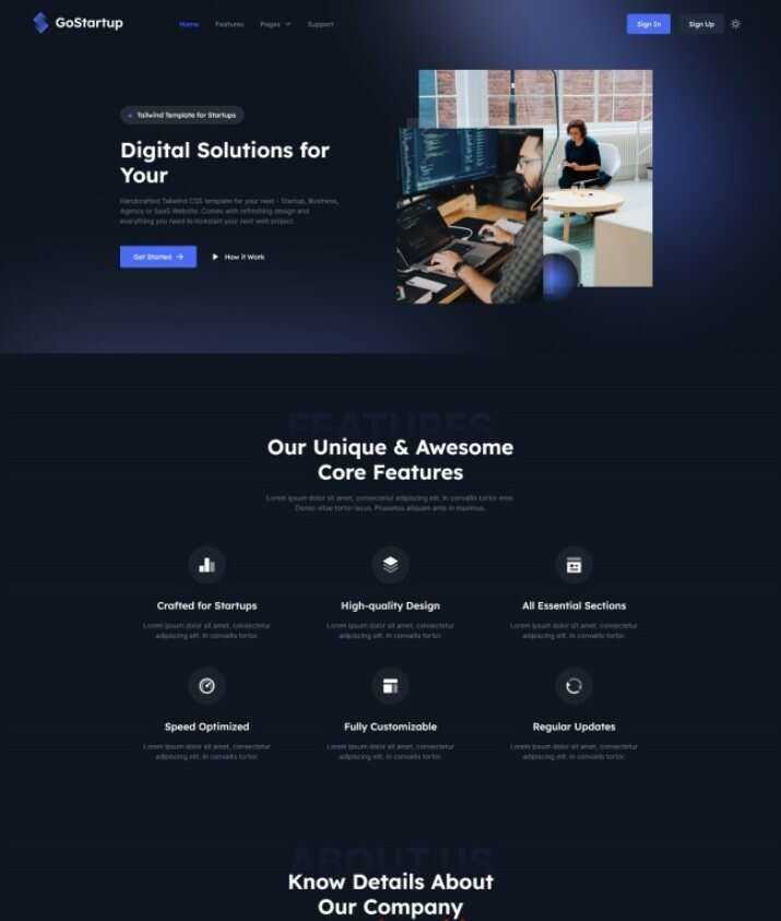 数字解决方案企业CSS模板 - 简单网创项目资源网