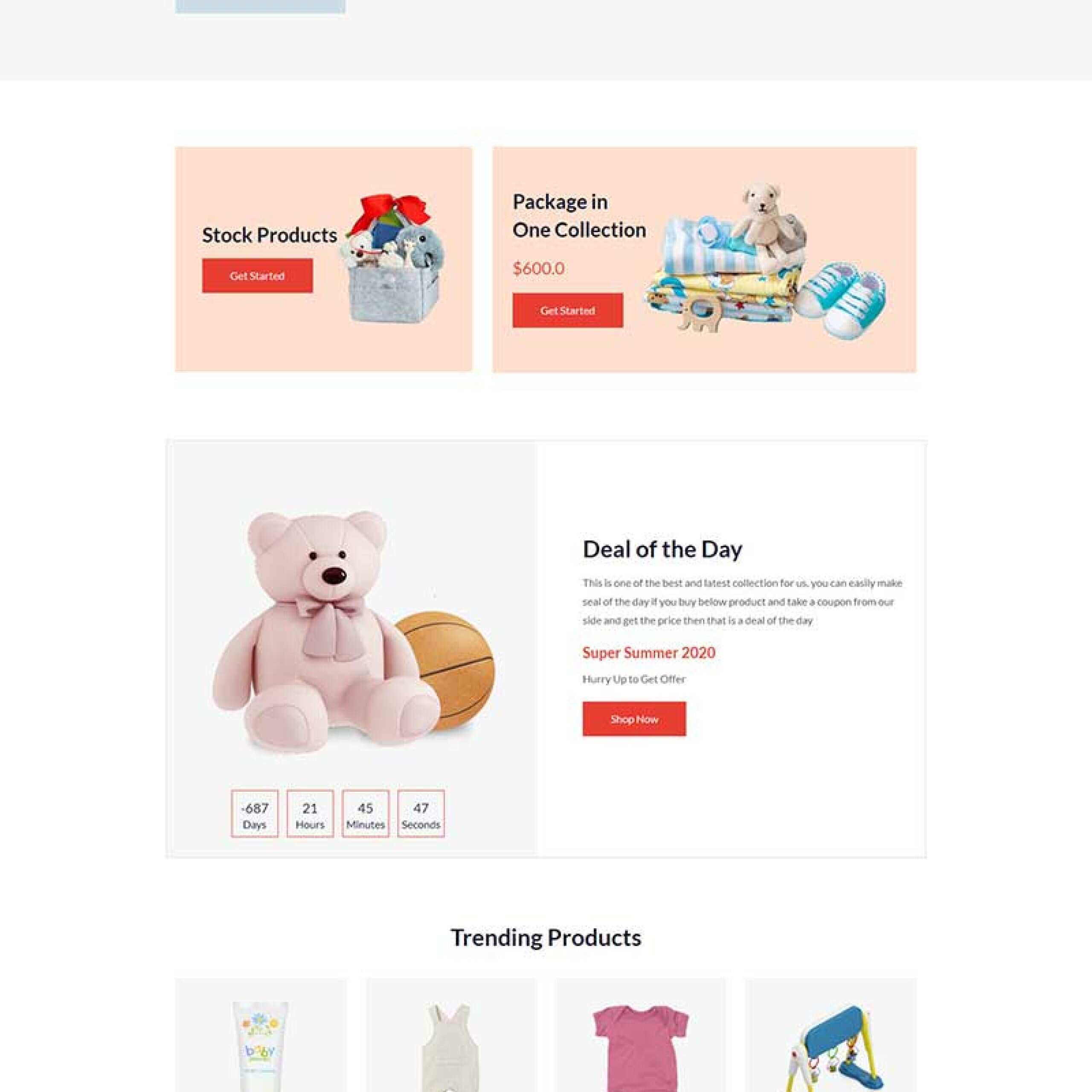 多用途响应式婴儿用品商店HTML5模板 - 简单网创项目资源网