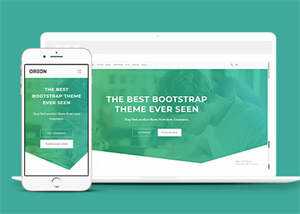 简洁渐变绿色响应式商业网页模板 - 简单网创项目资源网