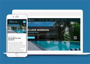 海滩度假山庄酒店网站模板下载 - 简单网创项目资源网