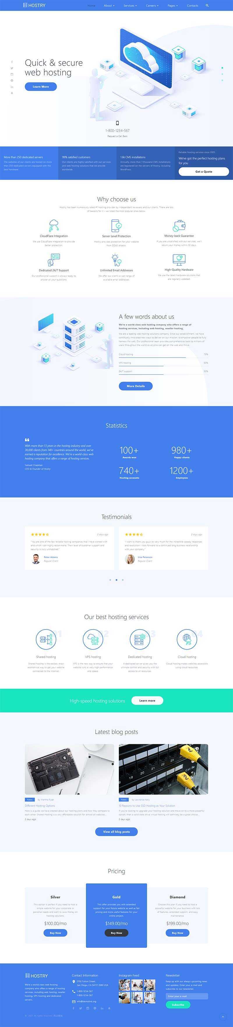 IDC虚拟主机托管官网html模板 - 简单网创项目资源网