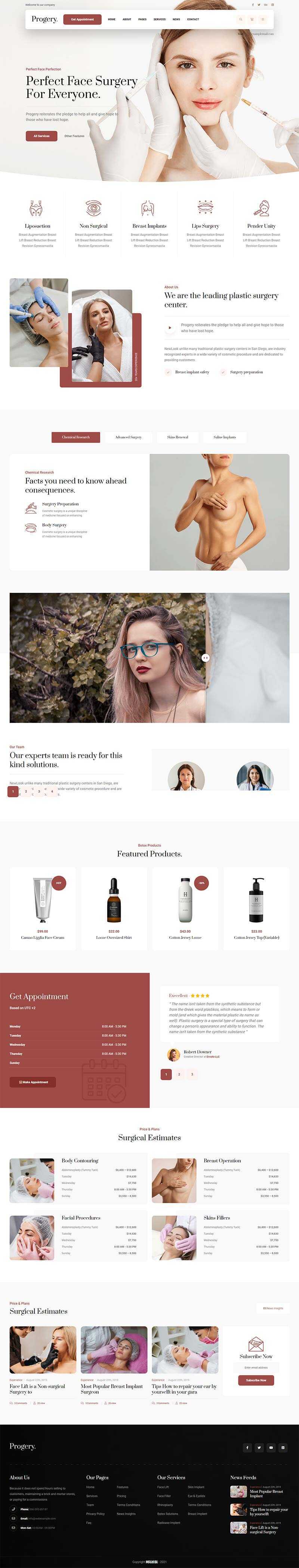 咖啡色整形美容外科医院主页html5模板 - 简单网创项目资源网