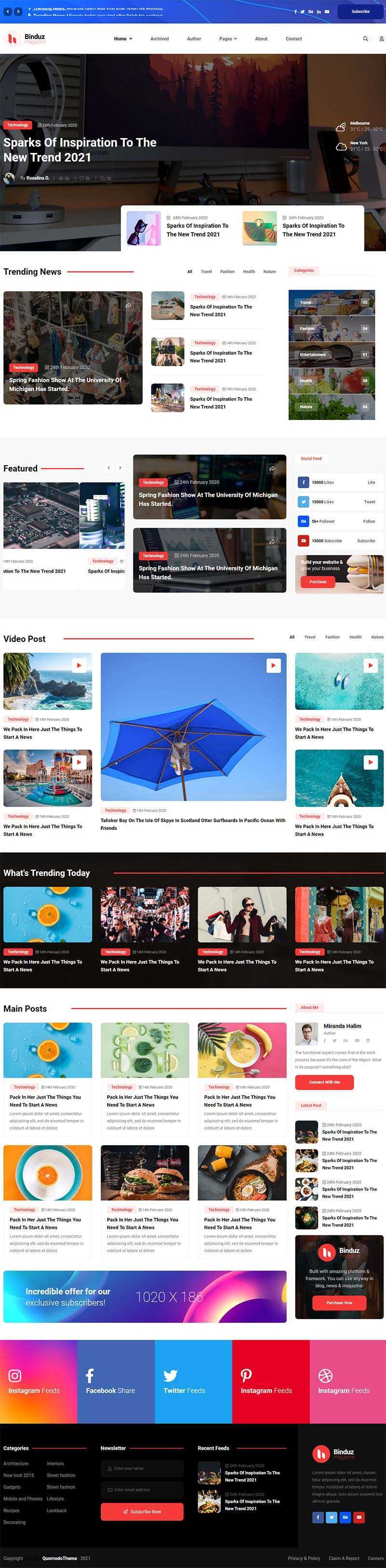 多用途响应式的行业资讯博客网页html模板 - 简单网创项目资源网