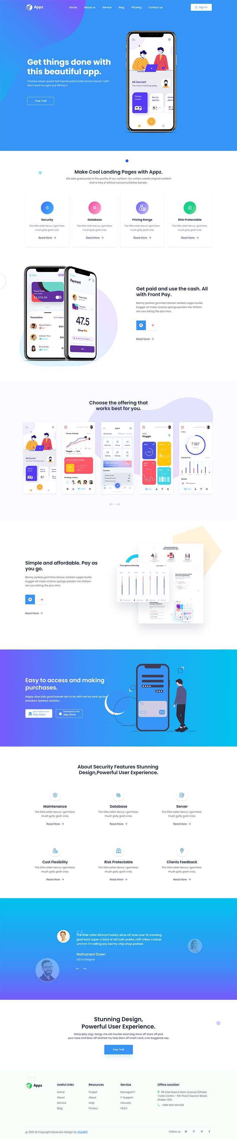 bootstrap手机app应用软件官网HTML5模板 - 简单网创项目资源网