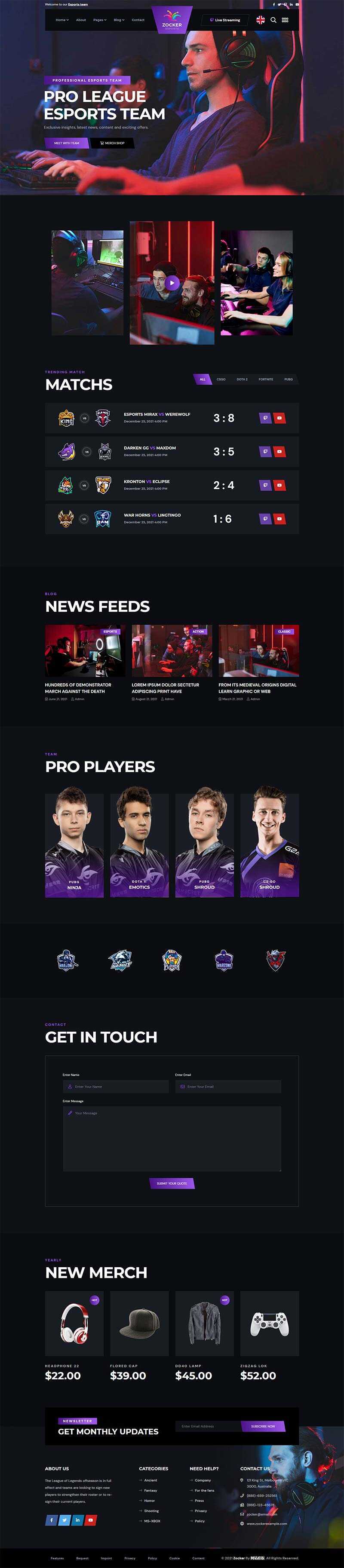 黑色响应式电子竞技游戏官网HTML模板 - 简单网创项目资源网