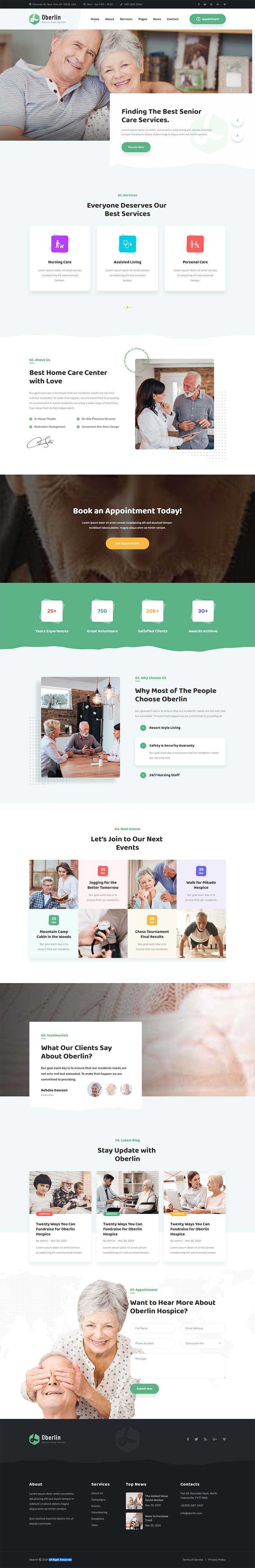响应式养老院护理机构官网html5模板 - 简单网创项目资源网