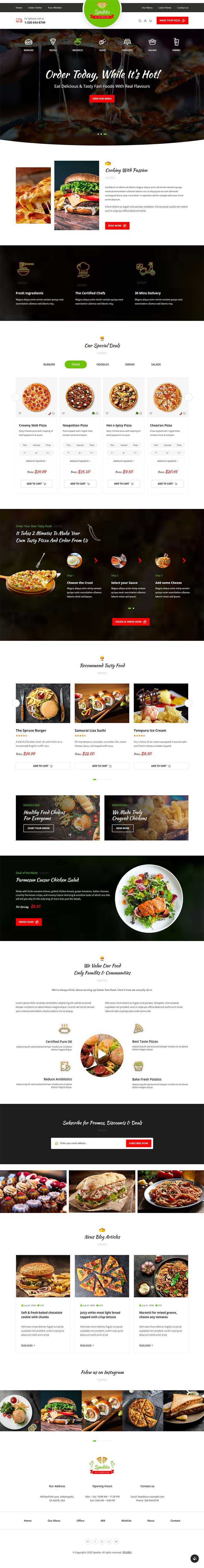 响应式快餐美食预订官网html模板 - 简单网创项目资源网