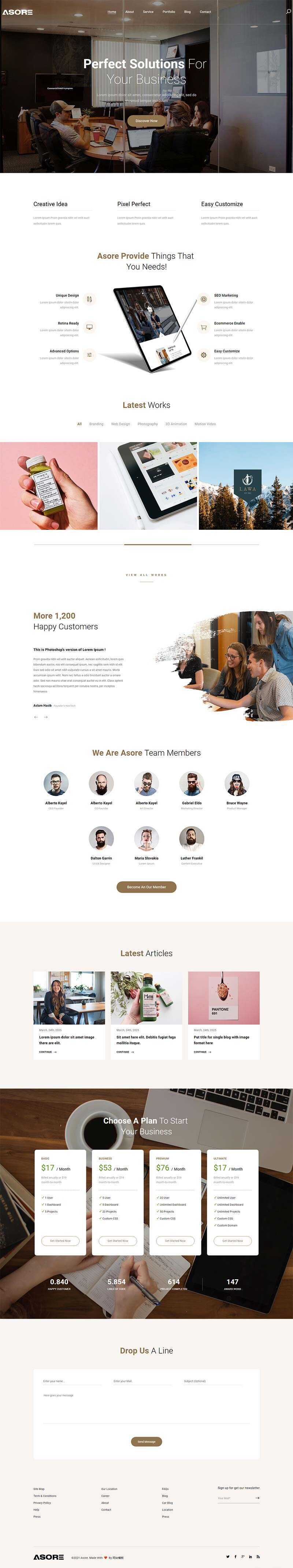 Bootstrap大气的企业产品展示html5模板 - 简单网创项目资源网