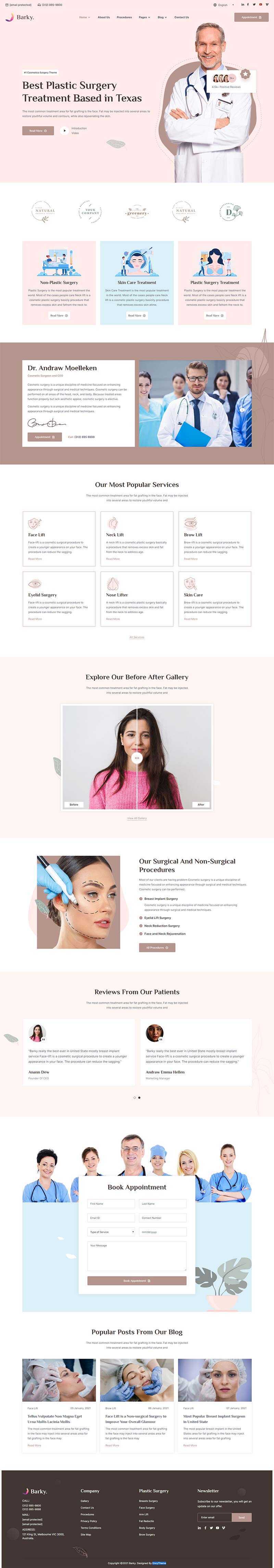 bootstrap粉红色美容整形医院官网HTML模板 - 简单网创项目资源网