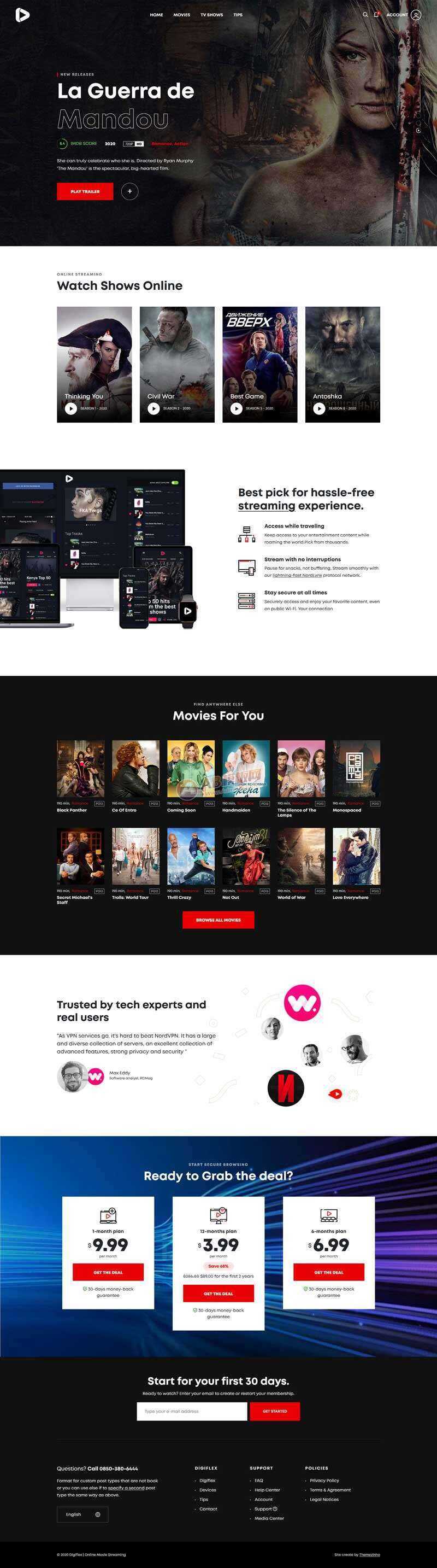 Bootstrap在线3D高清影院视频网页模板 - 简单网创项目资源网