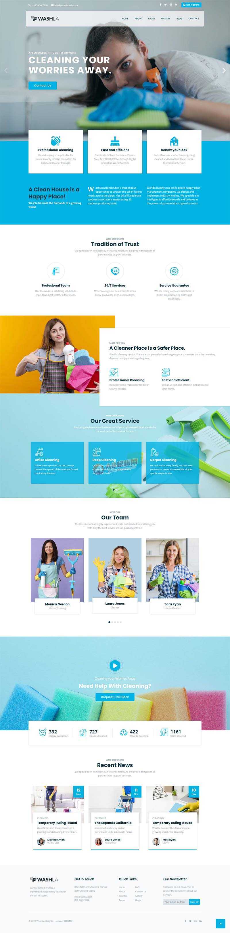 响应式家政保洁公司官网html模板 - 简单网创项目资源网