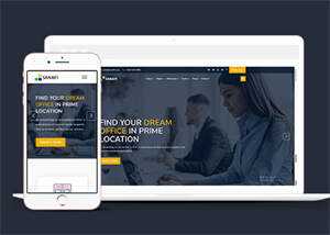 宽屏办公室租赁企业网站模板下载 - 简单网创项目资源网