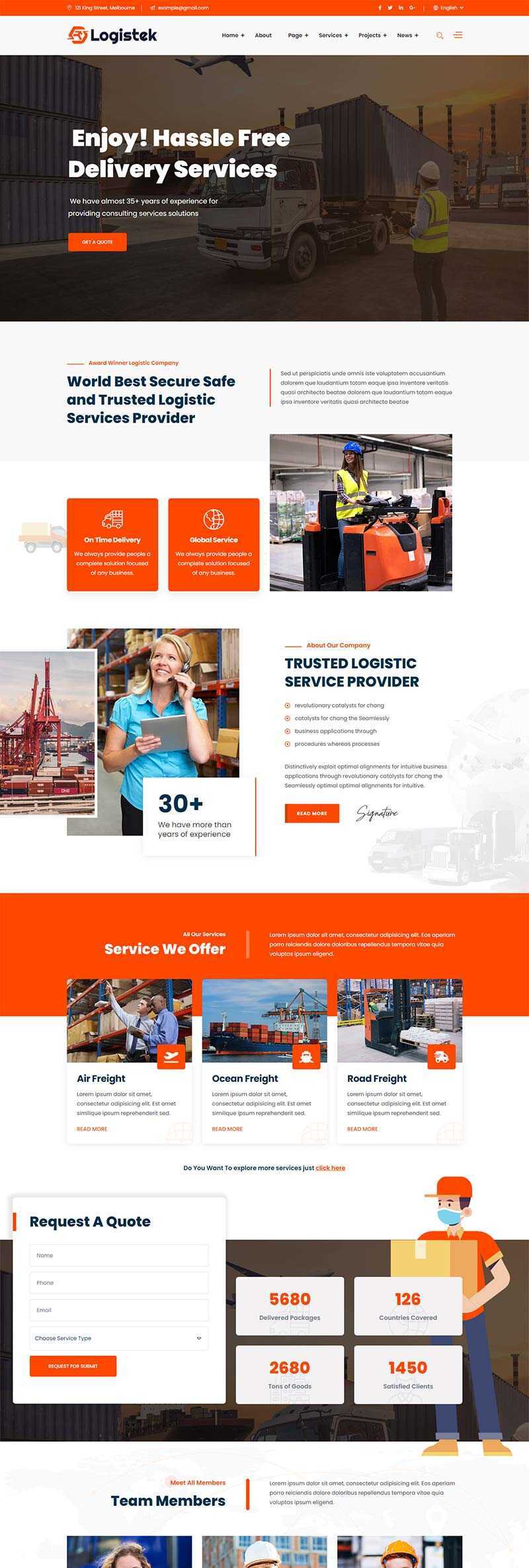 响应式物流运输快递企业网站html模板 - 简单网创项目资源网