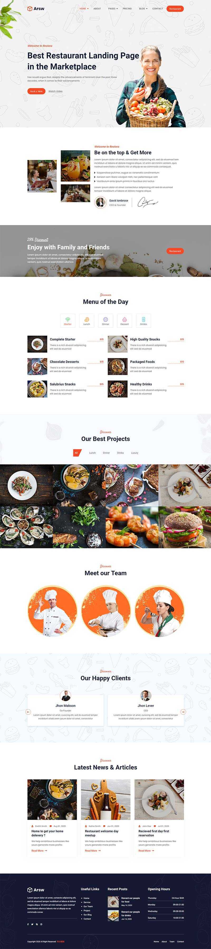 响应式甜品美食餐厅，快餐店网站HTML模板 - 简单网创项目资源网