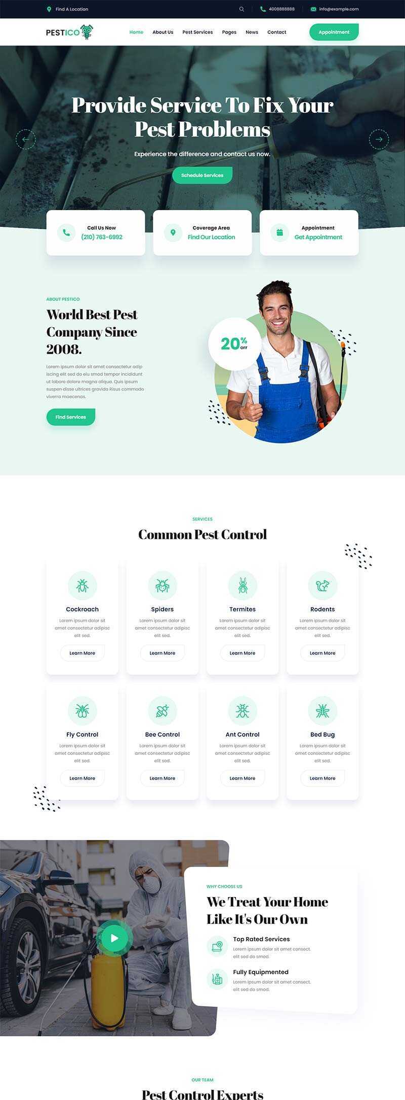响应式害虫防治服务公司官网html模板 - 简单网创项目资源网