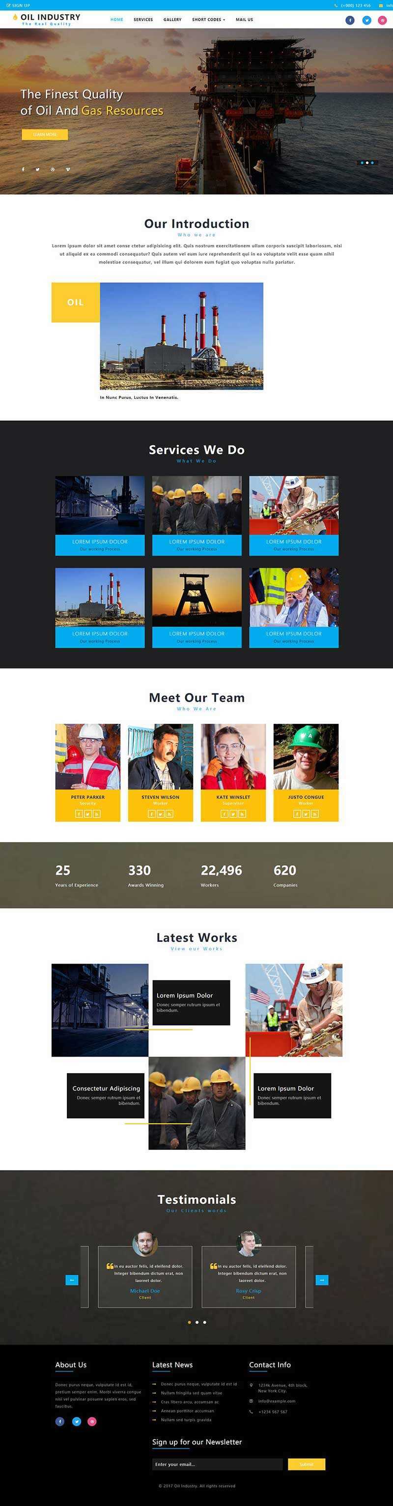 bootstrap石油开采工业类企业网站html模板 - 简单网创项目资源网