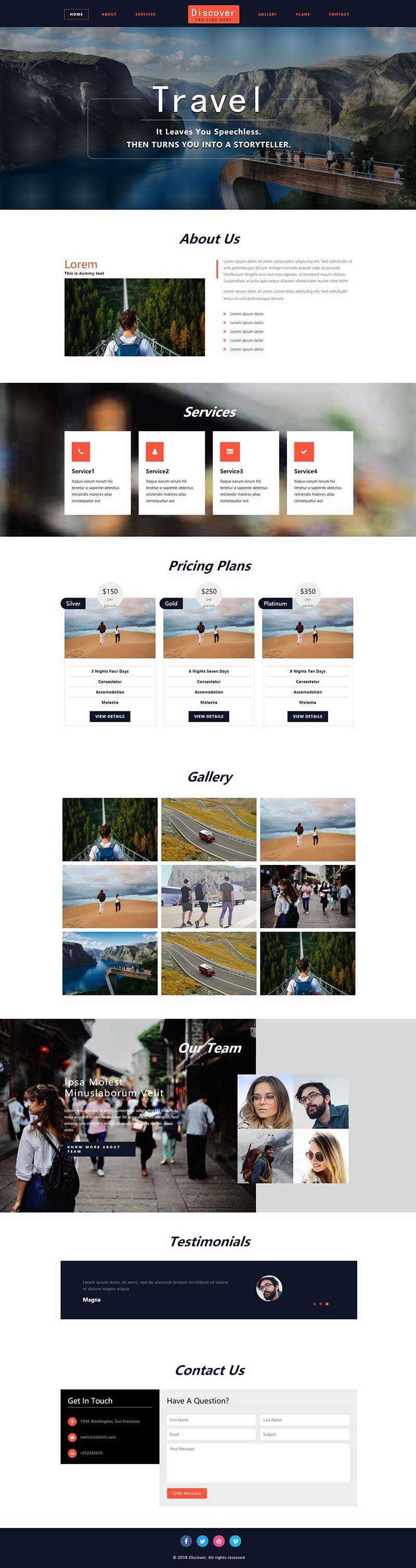 大气宽屏展示型旅游网页html模板 - 简单网创项目资源网