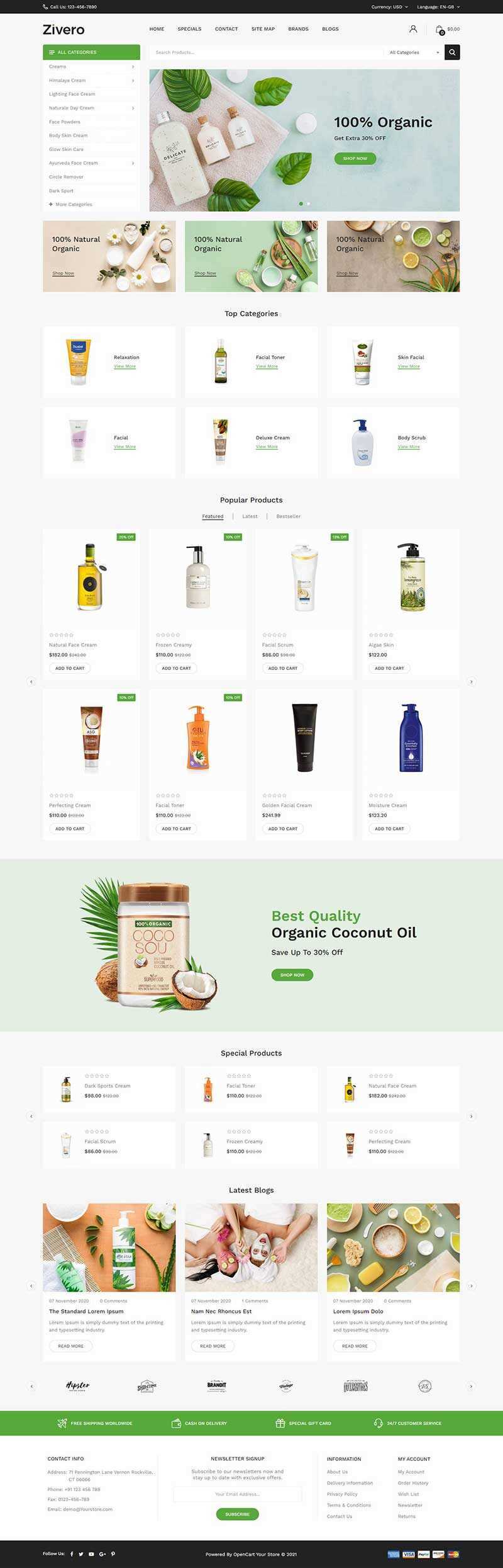 小清新洗护用品商城网页html模板 - 简单网创项目资源网