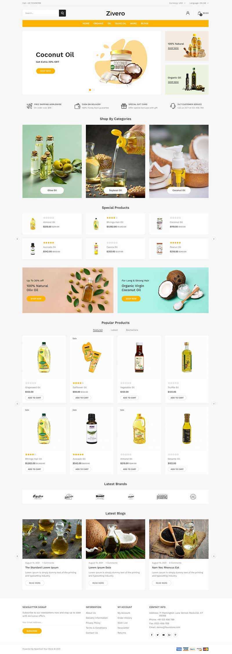 清爽风格食用油网上商城html模板 - 简单网创项目资源网