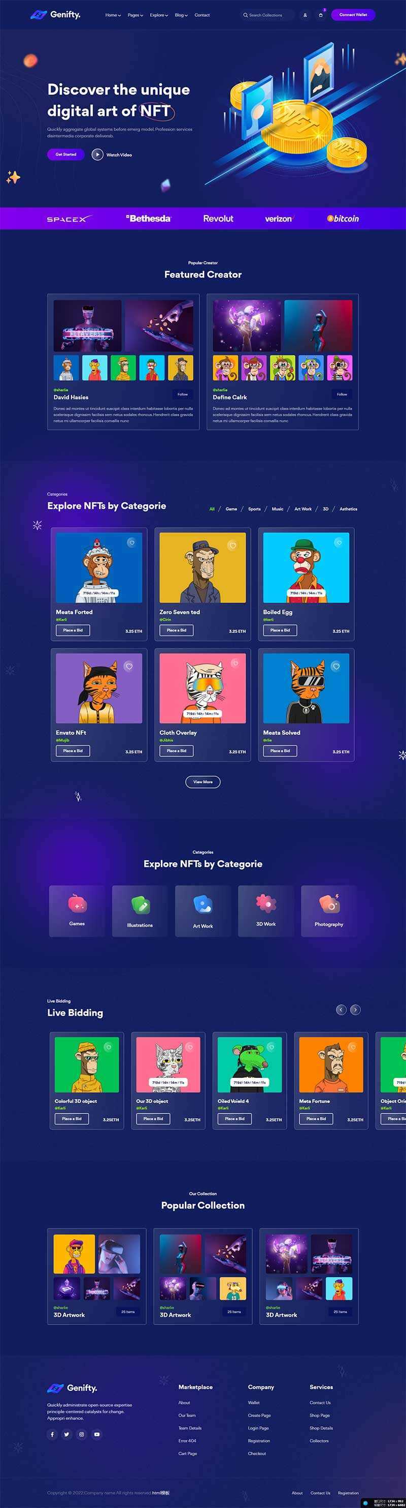 数字艺术设计服务公司网站html模板 - 简单网创项目资源网